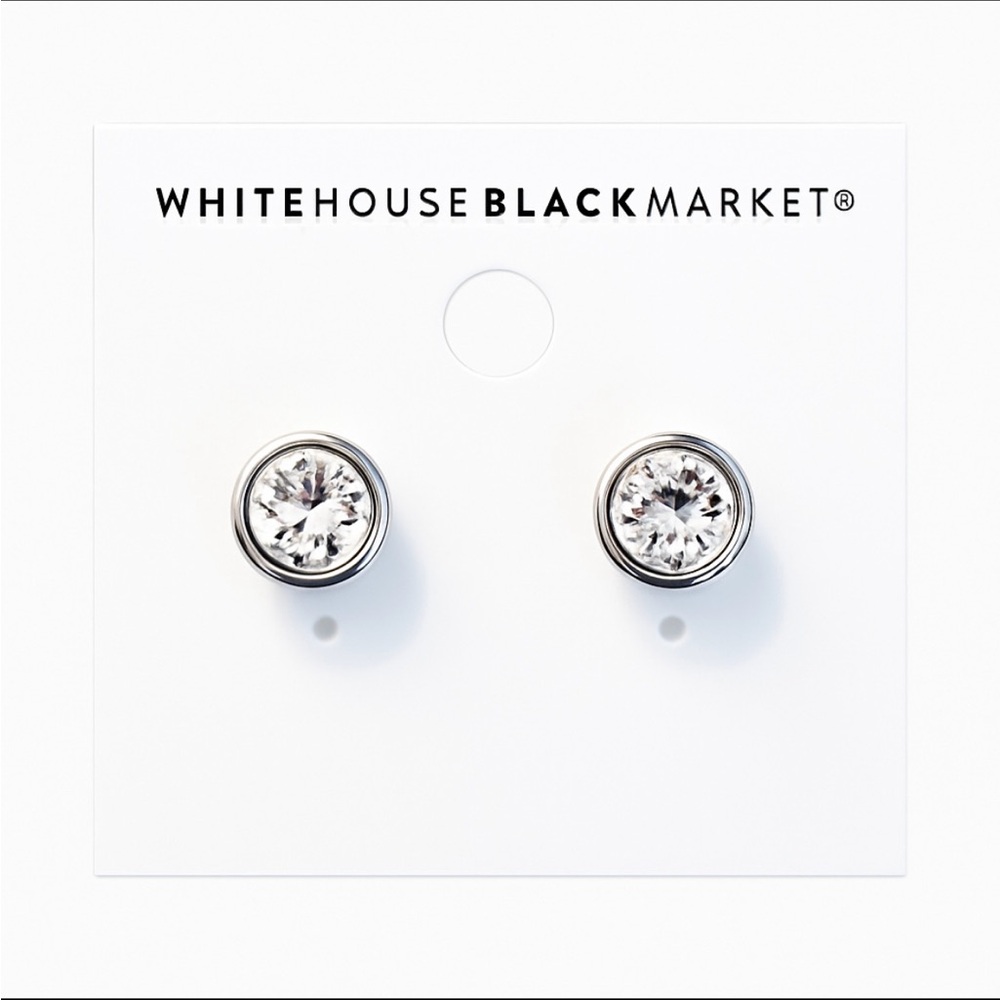 WHBM Swarovski Crystal Bezel Set Studs